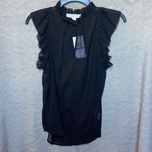 NWT MICHAEL Michael Kors Dewdrop Ruffled Top